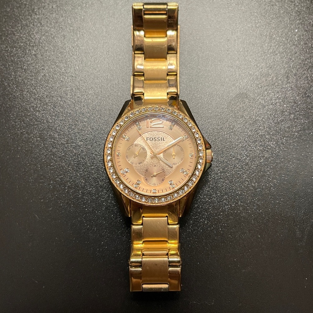 Gold Fossil Watch